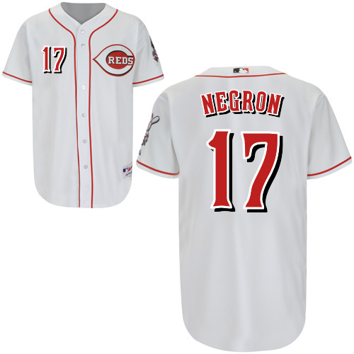 Kristopher Negron #17 Youth Baseball Jersey-Cincinnati Reds Authentic Home White Cool Base MLB Jersey